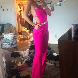 Hot pink jumpsuit NWT